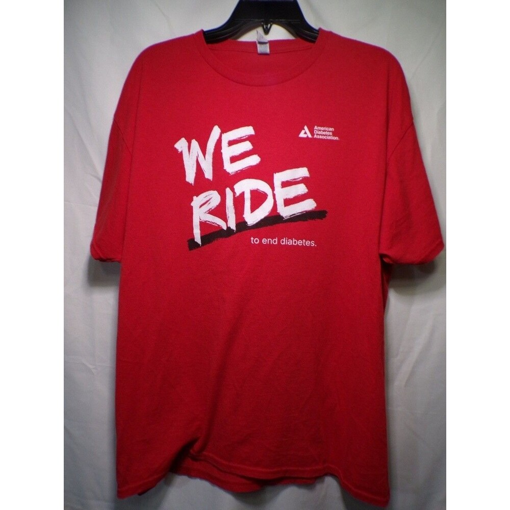 Jerzees Dri Power Men's XL Red Tour de Cure Graphic T Shirt ADA